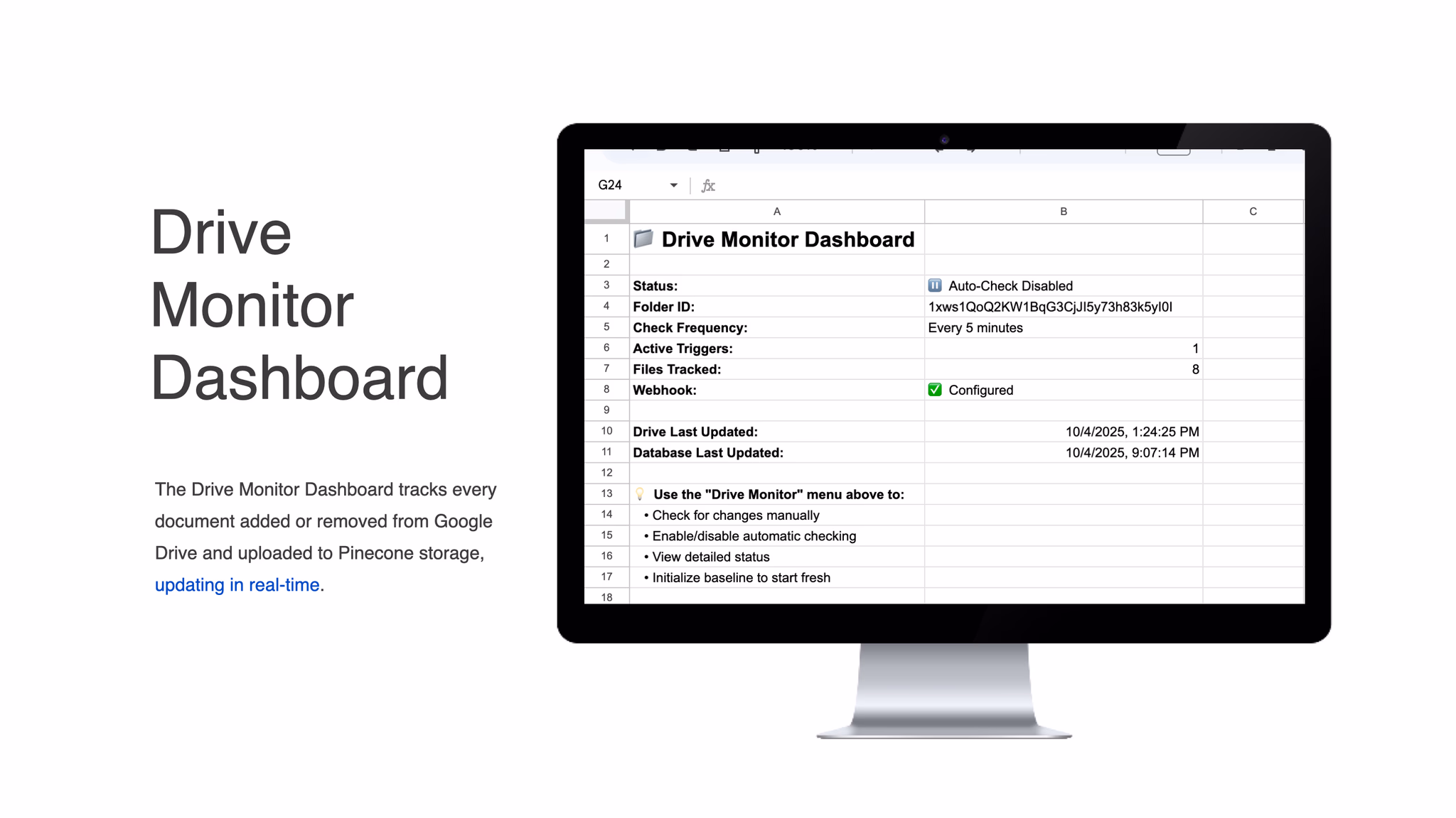 Drive monitor dashboard