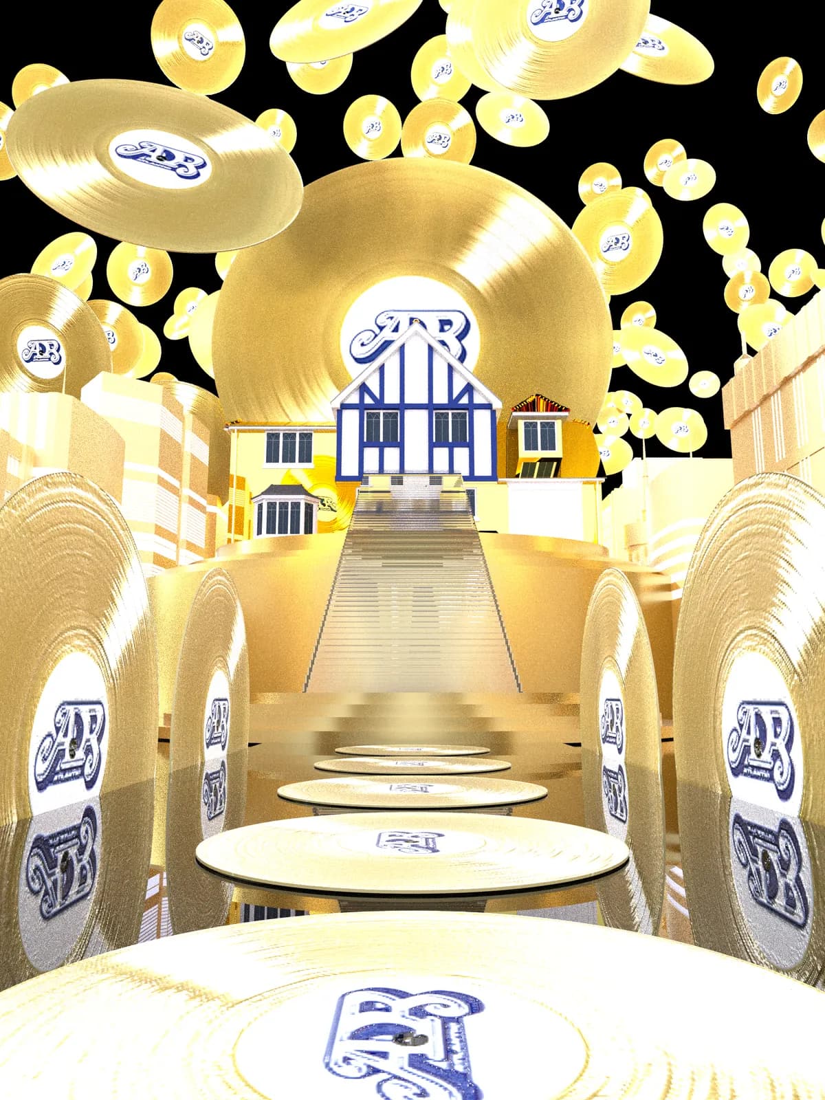 3D gold record render used in the campaign