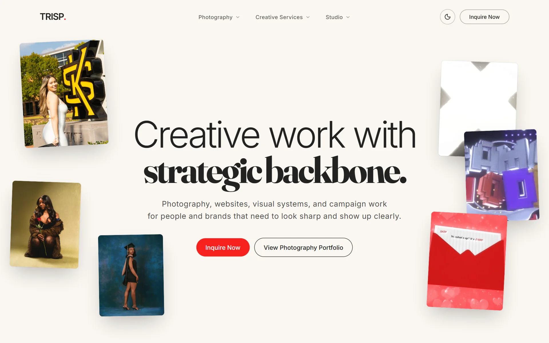 trispstudio.com, Home section